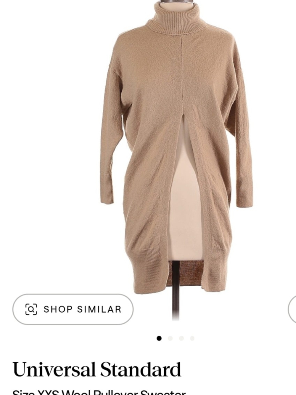 Universal Standard Camel Merino Tunic Sweater Dress 2XS